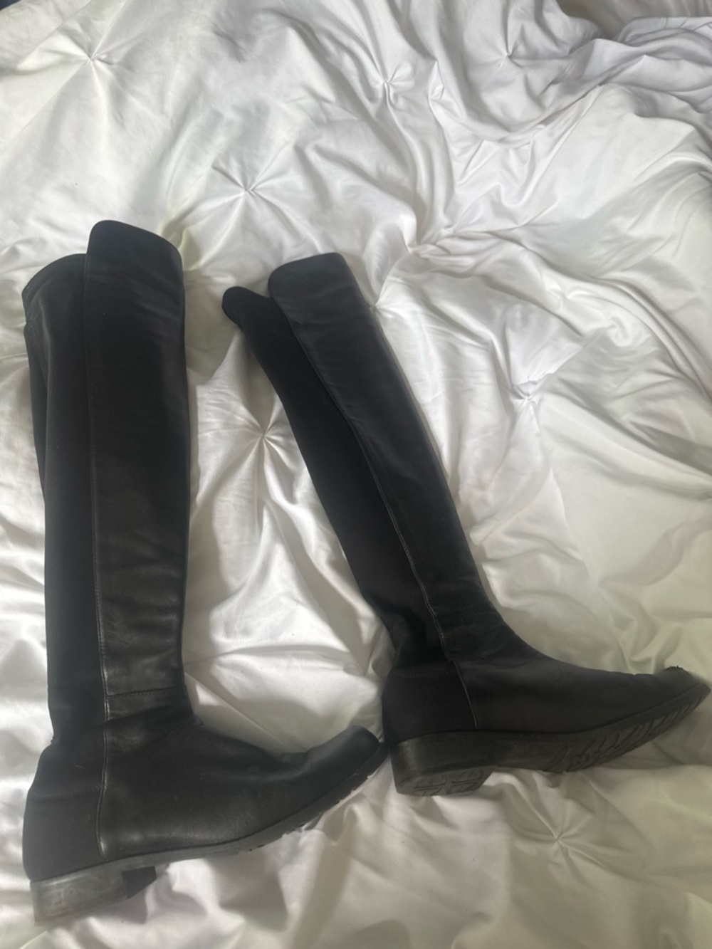 Iconic 50/50 Stuart Weitzman Black Over-the-Knee Riding Boots - Women